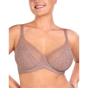 image:imageHSIA Minimizer Bras for Women Large Bust Full Coverage Lace Plus Size Bra  Mermaid ScalesBrown Purple