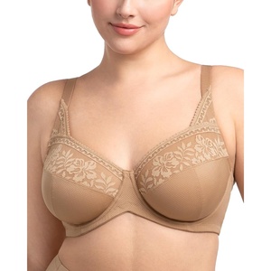 image:imageHSIA Minimizer Bras for Women Large Bust Full Coverage Lace Plus Size Bra  Mermaid ScalesDark Beige