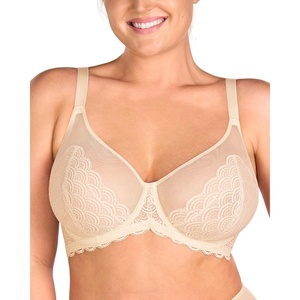 image:imageHSIA Minimizer Bras for Women Large Bust Full Coverage Lace Plus Size Bra  Mermaid ScalesLight Beige