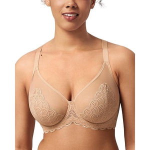 image:imageHSIA Minimizer Bras for Women Large Bust Full Coverage Lace Plus Size Bra  Mermaid ScalesNatural Nude