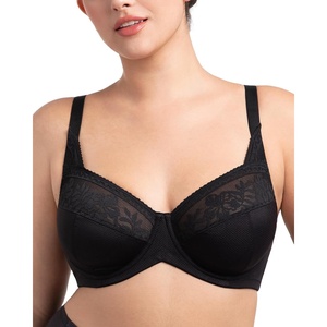 image:imageHSIA Minimizer Bras for Women Large Bust Full Coverage Lace Plus Size Bra  Mermaid ScalesSoft Black