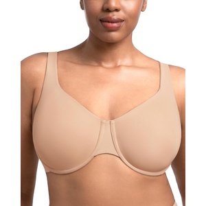 image:imageHSIA Minimizer Bras for Women Plus Size Full Coverage Unlined T Shirt Bra Seamless Underwire Cool Comfort Daily BrasLight Beige01