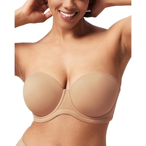 image:imageHSIA Strapless Bra for Women Large Bust Seamless Underwire Plus Size Convertible Bandeau BraDark Beige05