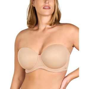 image:imageHSIA Strapless Bras for Women Large Breasts Non Slip Full Coverage Underwire Supportive Multiway Strapless Bra Plus SizeAlmond Beige