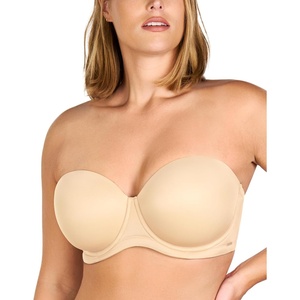 image:imageHSIA Strapless Bras for Women Large Breasts Non Slip Full Coverage Underwire Supportive Multiway Strapless Bra Plus SizeBeige