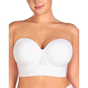 image:imageHSIA Strapless Bras for Women Longline Corset for Large Bust Plus Size Supportive Bustier Minimizer Convertible BandeauNatural Nude Classic