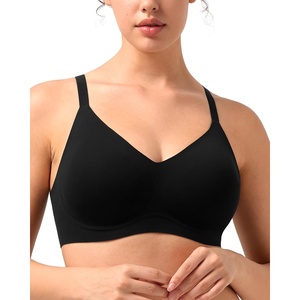 image:imageHSIA Wireless Tshirt Bras for Women Push Up Seamless Full Coverage Bralette No Wire Everyday Comfort BraDark Black