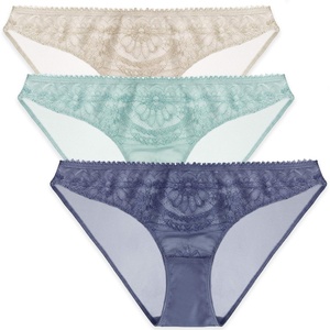 image:imageHSIA Womens Panties Underwear Bikini Stretch Briefs Delicate Floral Lace Hipsters Underpants Breathable Ladies 3Pack Regular amp Plus Size