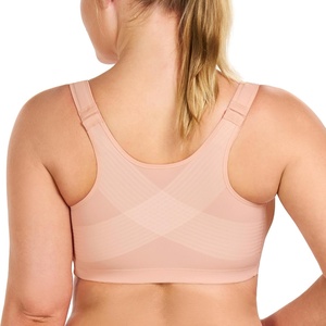 image:imageHSIA Womens Posture Minimizer Bra  Front Closure Bra for Women No Underwire Back Support Plus Size Full Coverage BraPeach Whip