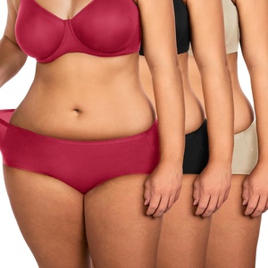 image:imageHSIA Womens Underwear Bikini Panties Lace Soft Hipster Panty Ladies Stretch Full Briefs 3XLBlackreddust Pink