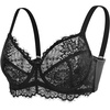 image:imageHSIA Minimizer Bra for Women  Plus Size Full Coverage Lace Bra with Underwire Non PaddedBlack