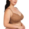 image:imageHSIA Minimizer Bra for Women  Plus Size Full Coverage Lace Bra with Underwire Non PaddedCoffee