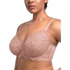image:imageHSIA Minimizer Bra for Women  Plus Size Full Coverage Lace Bra with Underwire Non PaddedDark Pink
