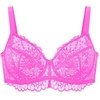 image:imageHSIA Minimizer Bra for Women  Plus Size Full Coverage Lace Bra with Underwire Non PaddedHot Pink