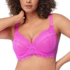 image:imageHSIA Minimizer Bra for Women  Plus Size Full Coverage Lace Bra with Underwire Non PaddedHot Pink