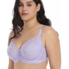 image:imageHSIA Minimizer Bra for Women  Plus Size Full Coverage Lace Bra with Underwire Non PaddedPurple