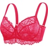 image:imageHSIA Minimizer Bra for Women  Plus Size Full Coverage Lace Bra with Underwire Non PaddedRaspberry Red