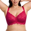 image:imageHSIA Minimizer Bra for Women  Plus Size Full Coverage Lace Bra with Underwire Non PaddedRaspberry Red
