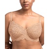 image:imageHSIA Minimizer Bra for Women  Plus Size Full Coverage Lace Bra with Underwire Non PaddedWarm Beige