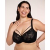 image:imageHSIA Minimizer Bras for Women Full Coverage Unlined Lace Sexy Plus Size Underwire Bra for Large BreastsBlack