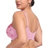 image:imageHSIA Minimizer Bras for Women Full Coverage Unlined Lace Sexy Plus Size Underwire Bra for Large BreastsChristmasblush Pink