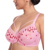 image:imageHSIA Minimizer Bras for Women Full Coverage Unlined Lace Sexy Plus Size Underwire Bra for Large BreastsChristmasblush Pink