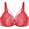 image:imageHSIA Minimizer Bras for Women Full Coverage Unlined Lace Sexy Plus Size Underwire Bra for Large BreastsChristmascoral Red