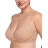 image:imageHSIA Minimizer Bras for Women Full Coverage Unlined Lace Sexy Plus Size Underwire Bra for Large BreastsChristmaslight Beige
