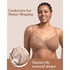 image:imageHSIA Minimizer Bras for Women Full Coverage Unlined Lace Sexy Plus Size Underwire Bra for Large BreastsDark Beige