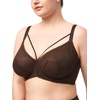 image:imageHSIA Minimizer Bras for Women Full Coverage Unlined Lace Sexy Plus Size Underwire Bra for Large BreastsDark Brown