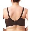 image:imageHSIA Minimizer Bras for Women Full Coverage Unlined Lace Sexy Plus Size Underwire Bra for Large BreastsDark Brown
