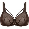 image:imageHSIA Minimizer Bras for Women Full Coverage Unlined Lace Sexy Plus Size Underwire Bra for Large BreastsDark Brown