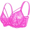 image:imageHSIA Minimizer Bras for Women Full Coverage Unlined Lace Sexy Plus Size Underwire Bra for Large BreastsHot Pink