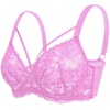 image:imageHSIA Minimizer Bras for Women Full Coverage Unlined Lace Sexy Plus Size Underwire Bra for Large BreastsPink Purple
