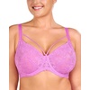 image:imageHSIA Minimizer Bras for Women Full Coverage Unlined Lace Sexy Plus Size Underwire Bra for Large BreastsPink Purple