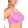 image:imageHSIA Minimizer Bras for Women Full Coverage Unlined Lace Sexy Plus Size Underwire Bra for Large BreastsPink Purple