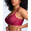 image:imageHSIA Minimizer Bras for Women Full Coverage Unlined Lace Sexy Plus Size Underwire Bra for Large BreastsRose Red