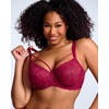 image:imageHSIA Minimizer Bras for Women Full Coverage Unlined Lace Sexy Plus Size Underwire Bra for Large BreastsRose Red
