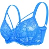 image:imageHSIA Minimizer Bras for Women Full Coverage Unlined Lace Sexy Plus Size Underwire Bra for Large BreastsSky Blue