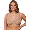 image:imageHSIA Minimizer Bras for Women Full Coverage Unlined Lace Sexy Plus Size Underwire Bra for Large BreastsTaupe Beige