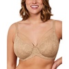 image:imageHSIA Minimizer Bras for Women Full Coverage Unlined Lace Sexy Plus Size Underwire Bra for Large BreastsBeige