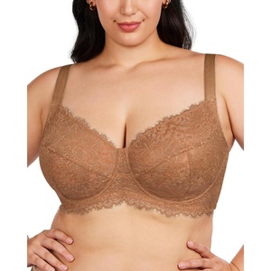 image:imageHSIA Minimizer Bra for Women  Plus Size Full Coverage Lace Bra with Underwire Non PaddedCoffee