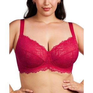image:imageHSIA Minimizer Bra for Women  Plus Size Full Coverage Lace Bra with Underwire Non PaddedRaspberry Red