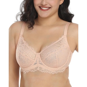 image:imageHSIA Minimizer Bra for Women  Plus Size Full Coverage Lace Bra with Underwire Non PaddedRose Cloud