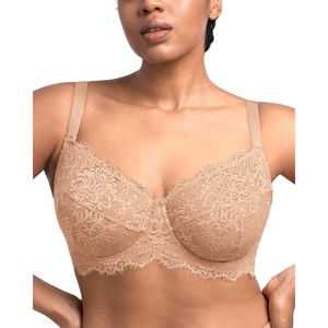 image:imageHSIA Minimizer Bra for Women  Plus Size Full Coverage Lace Bra with Underwire Non PaddedWarm Beige