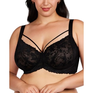 image:imageHSIA Minimizer Bras for Women Full Coverage Unlined Lace Sexy Plus Size Underwire Bra for Large BreastsBlack