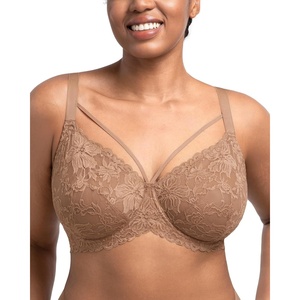 image:imageHSIA Minimizer Bras for Women Full Coverage Unlined Lace Sexy Plus Size Underwire Bra for Large BreastsDark Beige