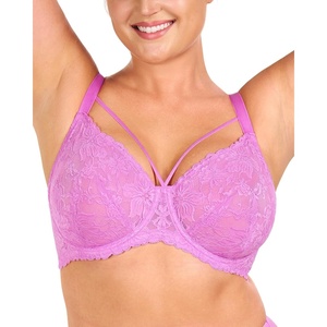 image:imageHSIA Minimizer Bras for Women Full Coverage Unlined Lace Sexy Plus Size Underwire Bra for Large BreastsPink Purple