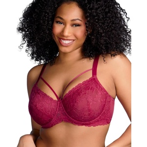 image:imageHSIA Minimizer Bras for Women Full Coverage Unlined Lace Sexy Plus Size Underwire Bra for Large BreastsRose Red