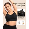 image:imageHSIA Sports Bras for Women High Support Large Bust FlexCore Racerback Lined  Wireless Plus Size Bra with Sewn in PadsBlack